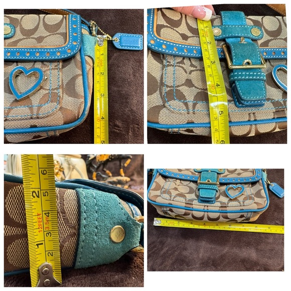 Authentic Coach Brown and Teal crossbody - Picture 13 of 14